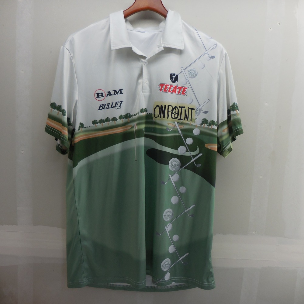 Tabasco Ubix Mens XL Golf Polo Shirt Tecate Ram Bullet All Over Print PR044